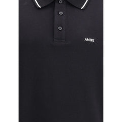 Amiri Black Cotton Polo T-Shirt - L