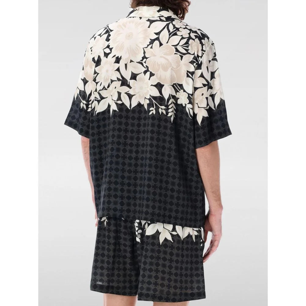 Amiri Black Silk Pattern Shirt - M