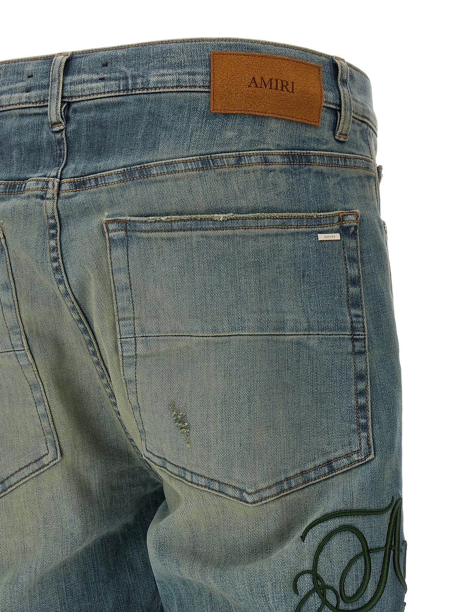 Amiri Blue Cotton Relaxed Fit Jeans - W32