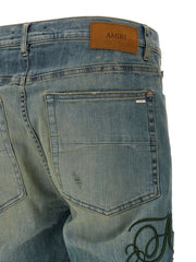Amiri Blue Cotton Relaxed Fit Jeans - W32
