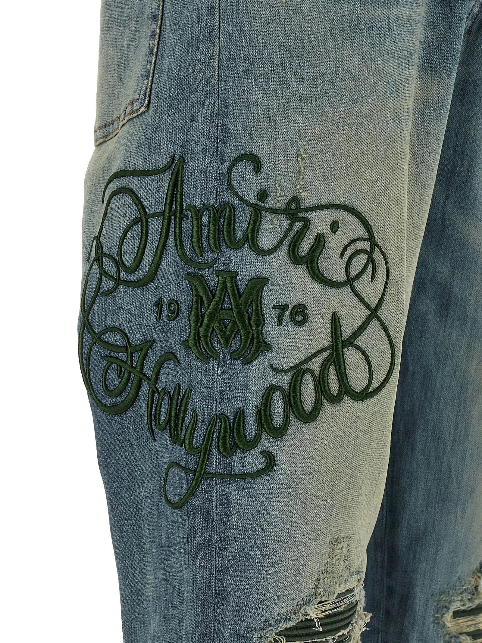Amiri Blue Cotton Relaxed Fit Jeans - W32