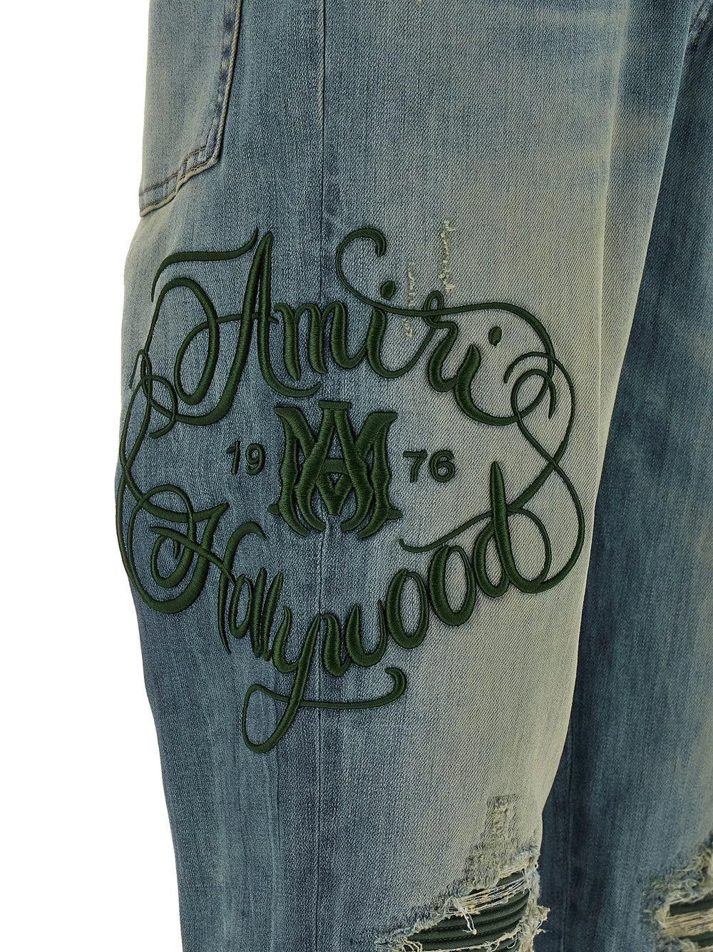 Amiri Blue Cotton Relaxed Fit Jeans - W32
