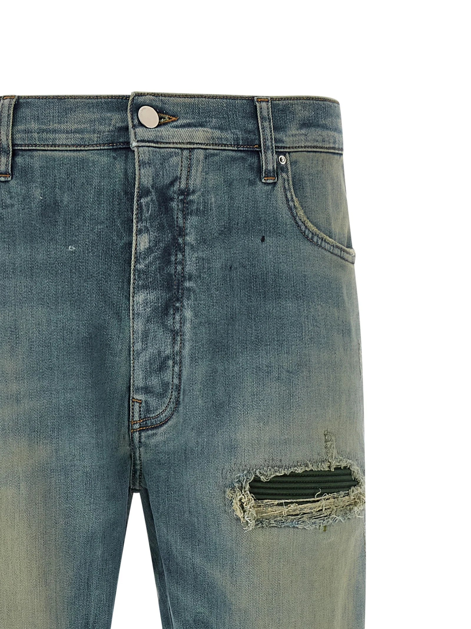Amiri Blue Cotton Relaxed Fit Jeans - W32