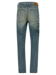 Amiri Blue Cotton Relaxed Fit Jeans - W32