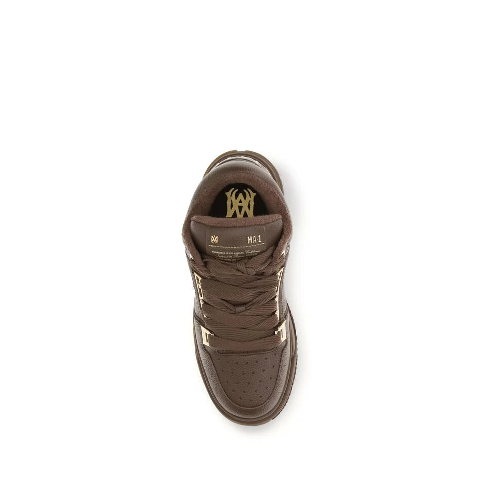 Amiri Brown Calf Leather Bos Taurus Chunky Sneakers