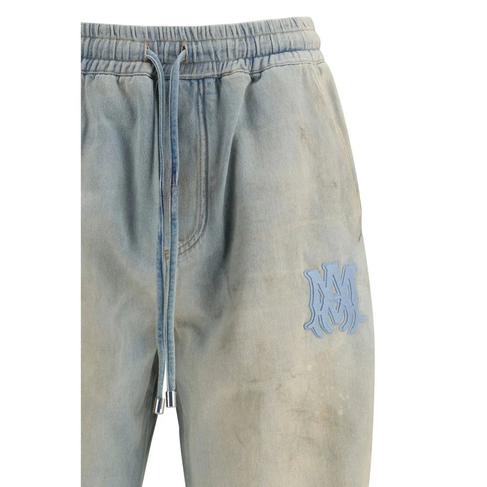 Amiri Light Blue Cotton Relaxed Fit Jeans