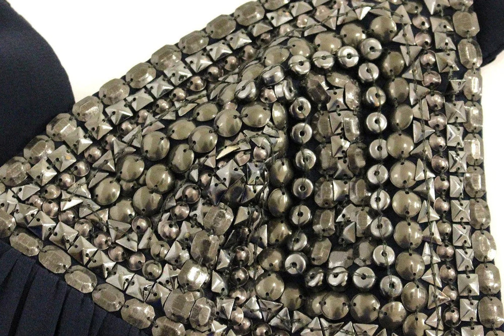 Anaikka Navy Blue Studs Embellished Top Blouse - IT40|S - Blouses