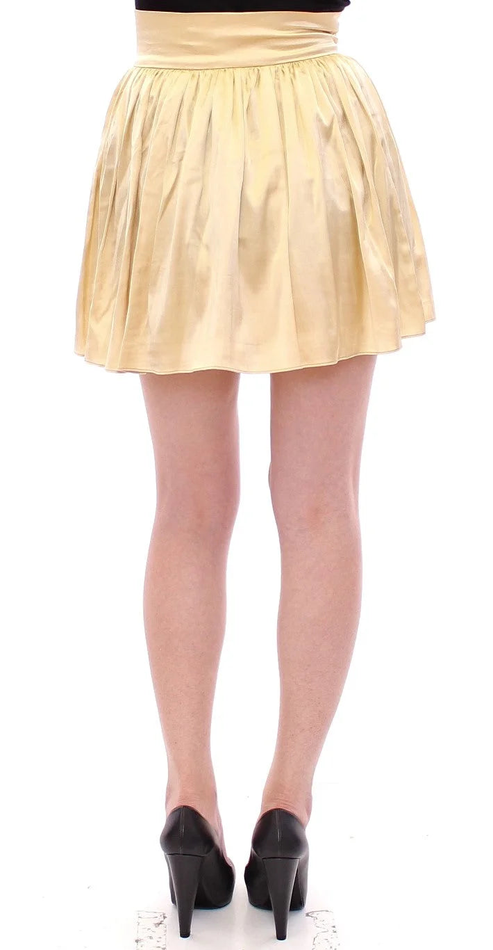 Andrea Incontri Beige Floral Embroidery Mini Skirt - IT42|M - Skirts