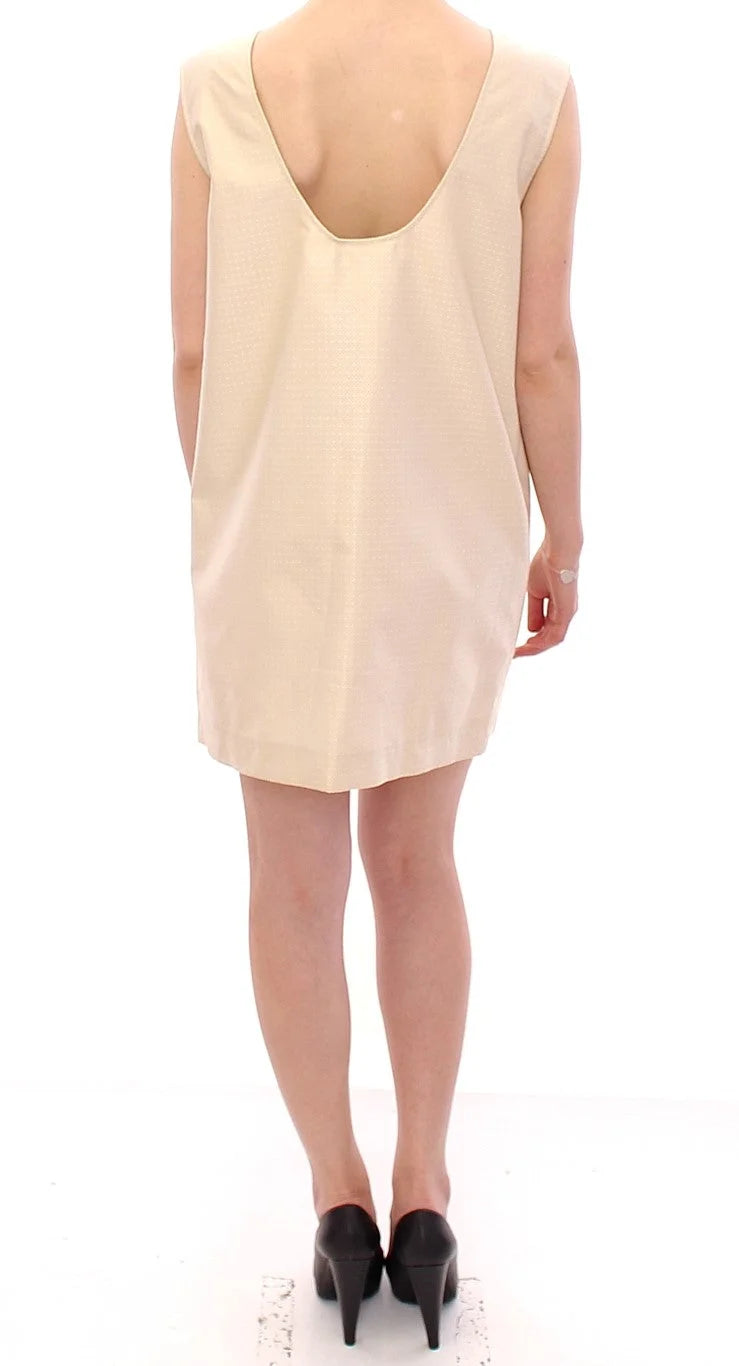 Andrea Incontri Beige Sleeveless Shift Mini Dress - Dresses