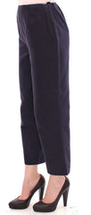 Andrea Incontri Blue Cropped Cotton Pants - Trousers