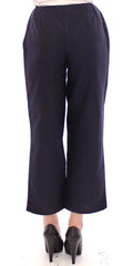 Andrea Incontri Blue Cropped Cotton Pants - Trousers