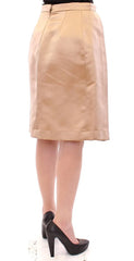 Andrea Incontri Brown Silk Solid Mini Pleated Skirt - Skirts