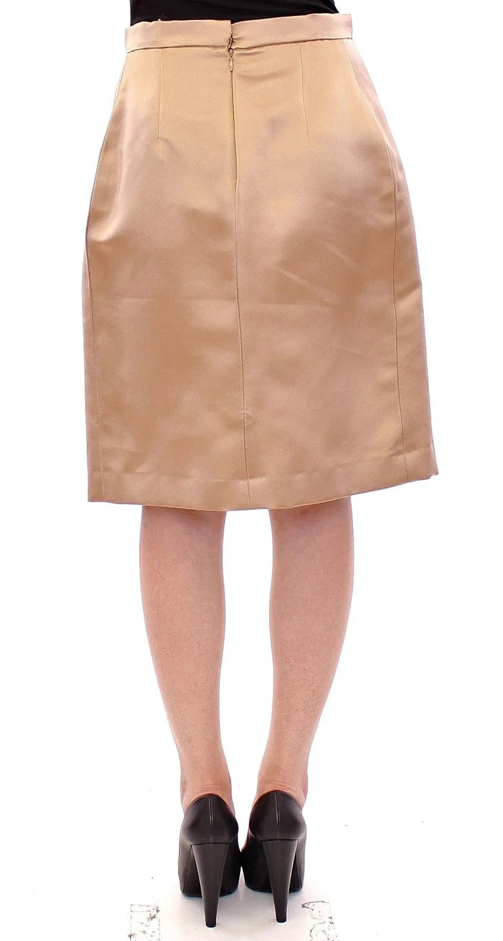 Andrea Incontri Brown Silk Solid Mini Pleated Skirt - Skirts