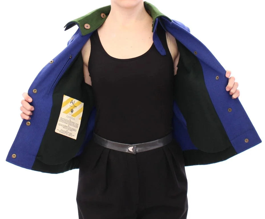 Andrea Incontri Habsburg Blue Green Wool Jacket Coat - IT38 | S - Coats & Jackets