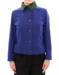 Andrea Incontri Habsburg Blue Green Wool Jacket Coat - IT38 | S - Coats & Jackets