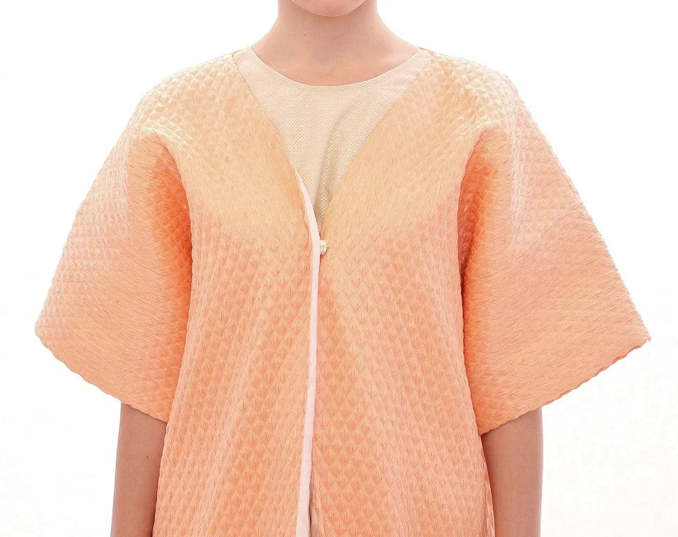 Andrea Incontri Pink Short Sleeves Jacket Coat - IT42|M - Wrap Coats