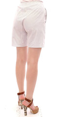 Andrea Incontri White Checkered Stretch Cotton Shorts - IT40|S - Short Trousers