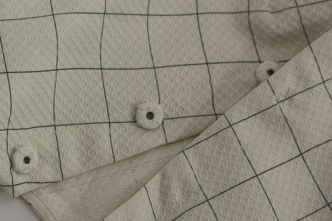 Andrea Incontri White Cotton Checkered Shirt Top - IT42|M - Shirts