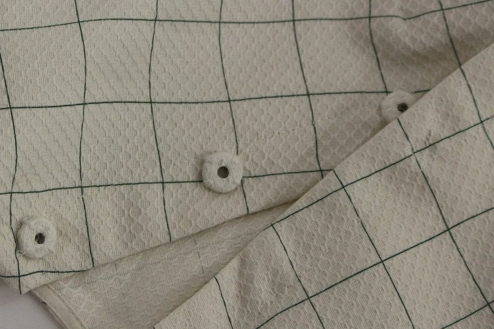 Andrea Incontri White Cotton Checkered Shirt Top - IT42|M - Shirts