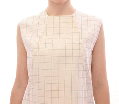Andrea Incontri White Cotton Checkered Shirt Top - IT42|M - Shirts