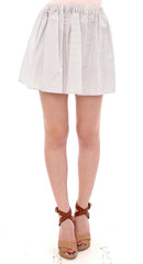 Andrea Incontri White Cotton Checkered Stretch Skirt - IT42|M - Skirts