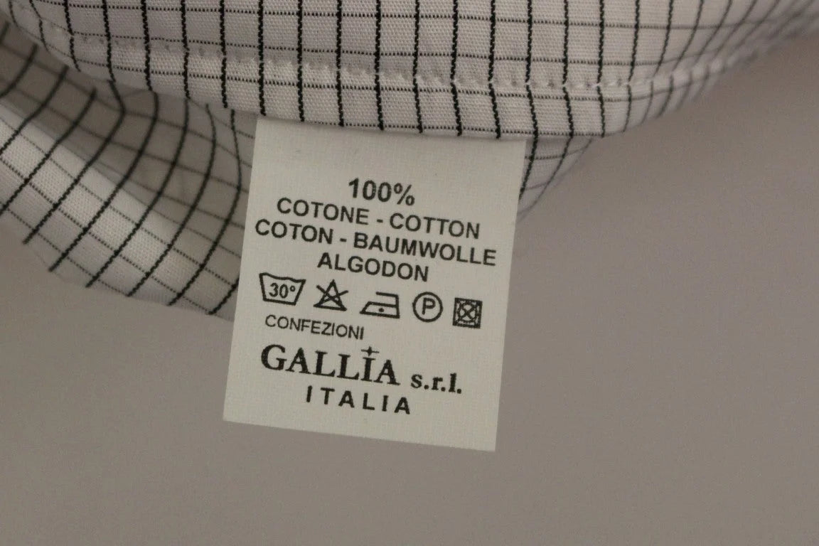 Andrea Incontri White Cotton Checkered Stretch Skirt - IT42|M - Skirts