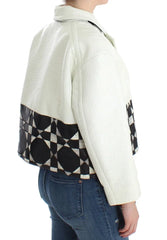 Andrea Pompilio White Black Cropped Leather Jacket - IT40|S - Coats & Jackets