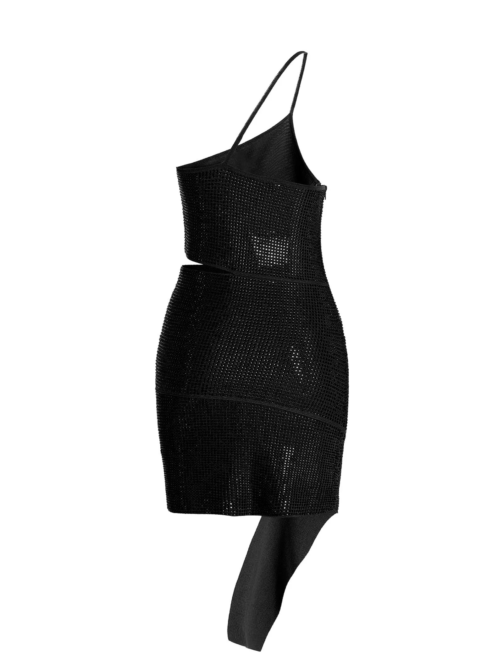 ANDREĀDAMO Black Viscose Short Dress - XS