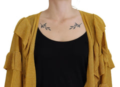 Aniye By Gold Long Sleeves Ruffled Women Cardigan Sweater - IT40|S - Cardigans
