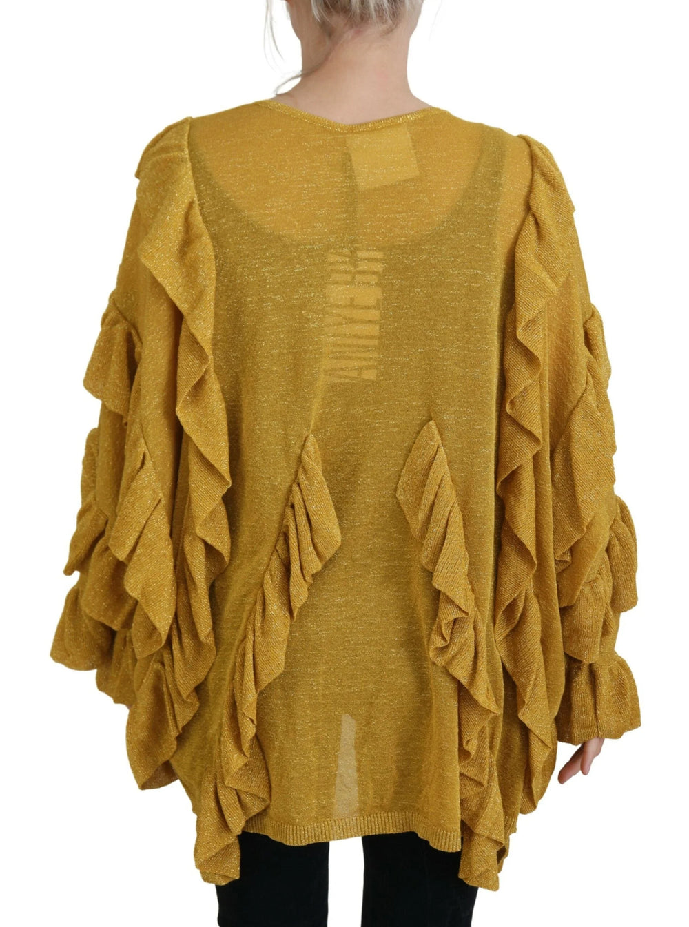 Aniye By Gold Long Sleeves Ruffled Women Cardigan Sweater - IT40|S - Cardigans