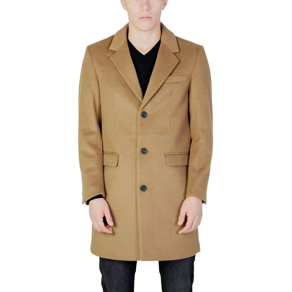 Antony Morato Beige Polyester Coat - Overcoats