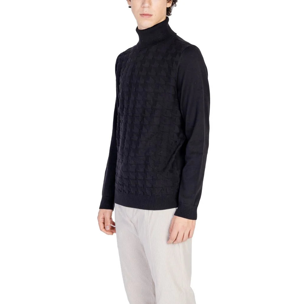 Antony Morato Black Cotton Turtleneck - Sweaters