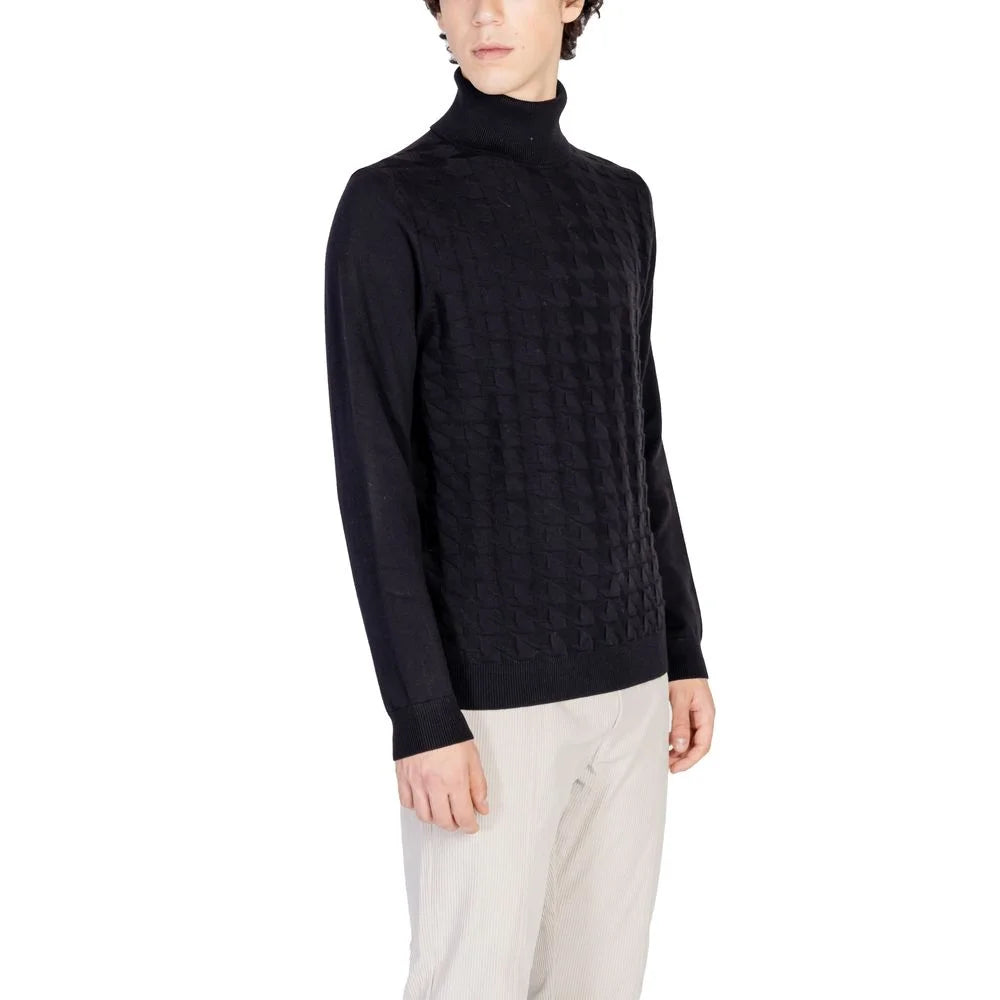 Antony Morato Black Cotton Turtleneck - Sweaters