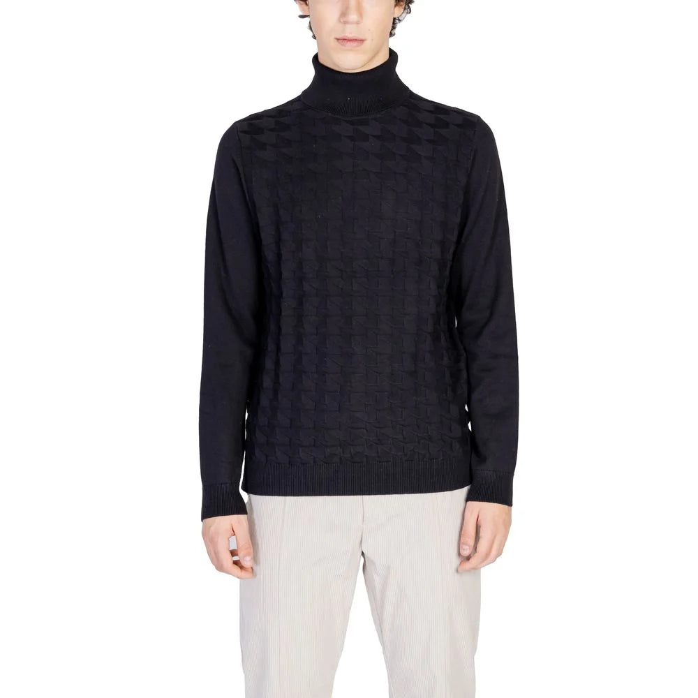 Antony Morato Black Cotton Turtleneck - Sweaters