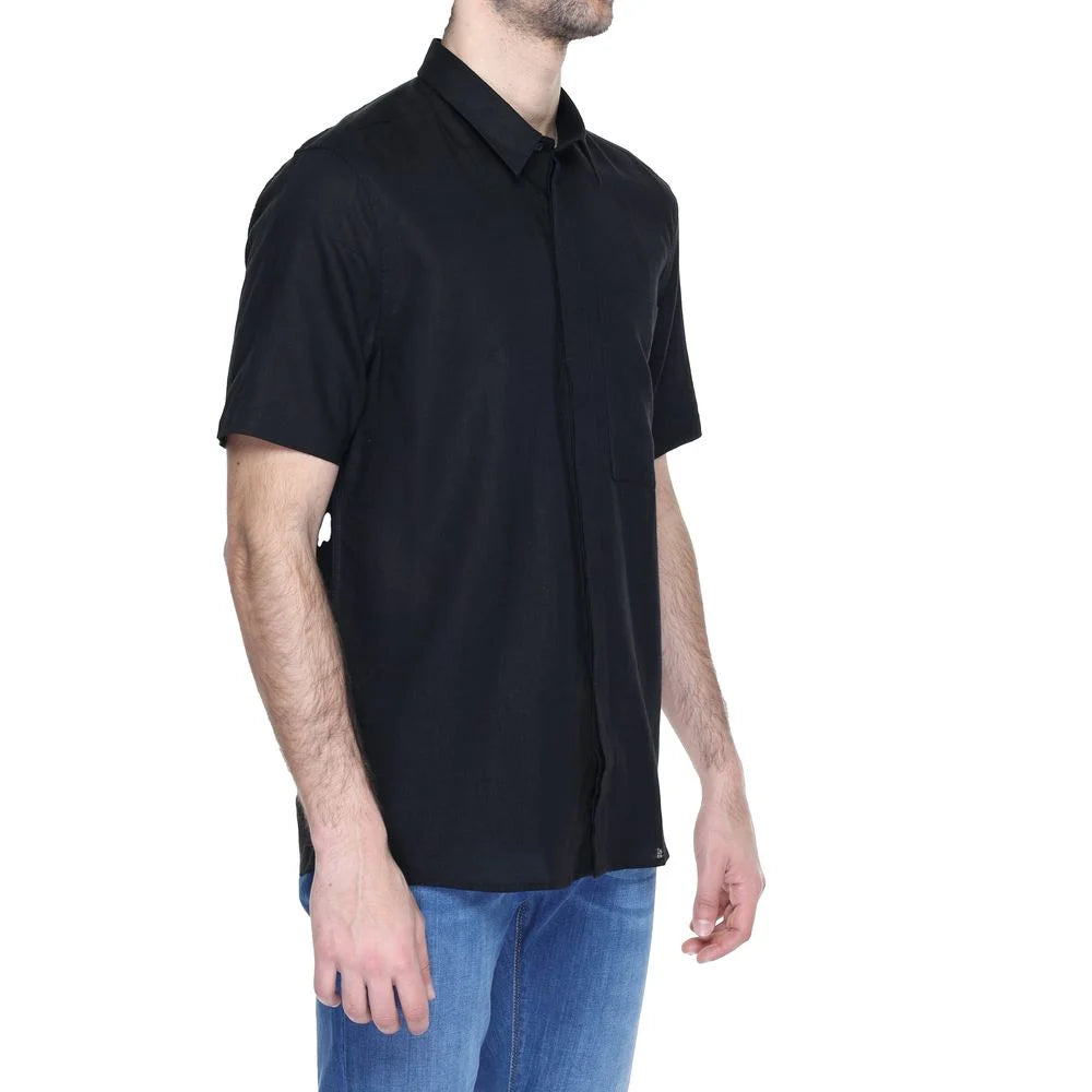 Antony Morato Black Linen Shortsleeve - Shirts