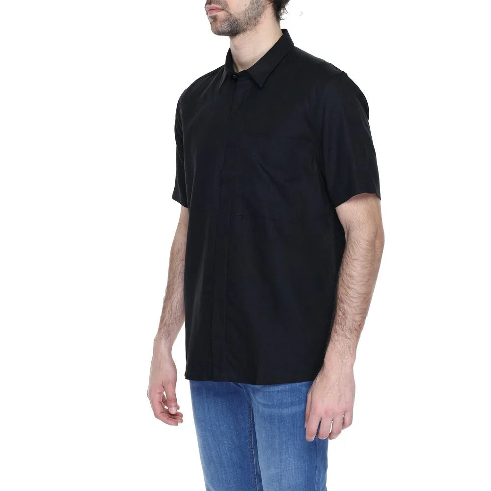 Antony Morato Black Linen Shortsleeve - Shirts