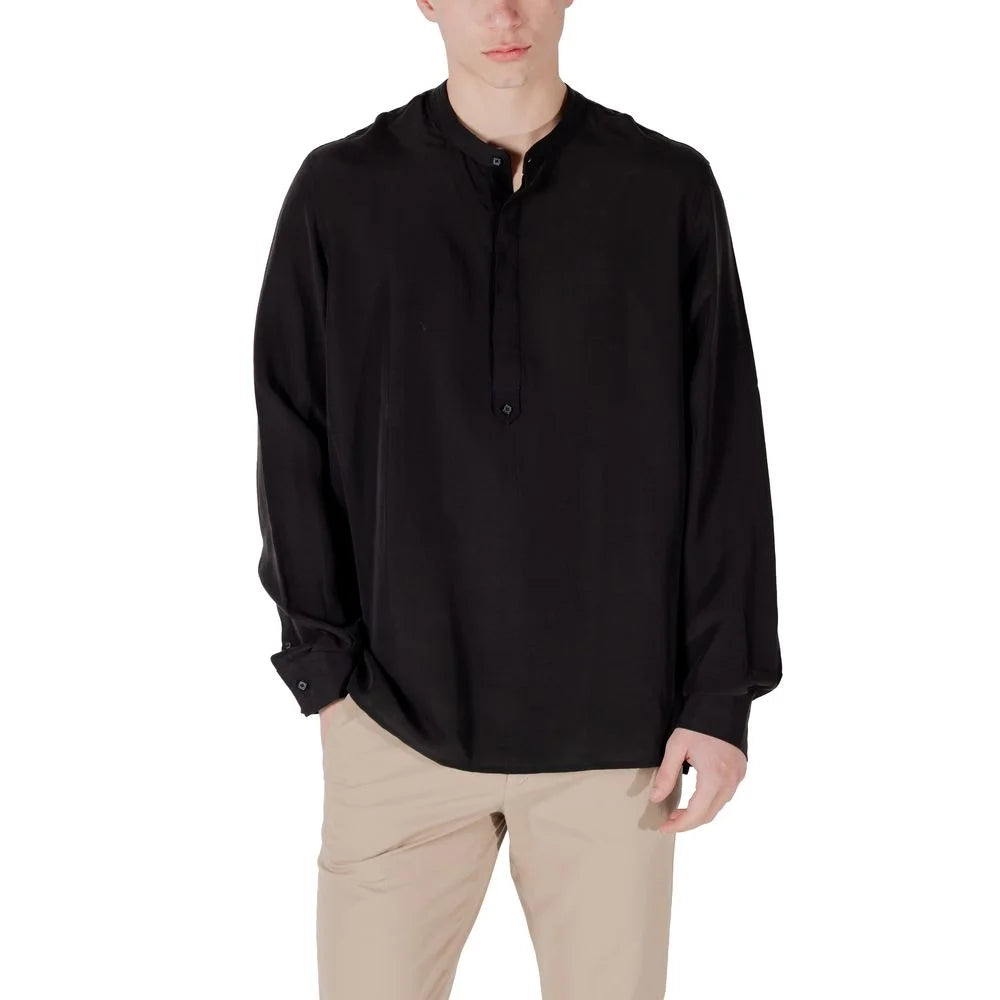 Antony Morato Black Lyocell Shirt - Shirts
