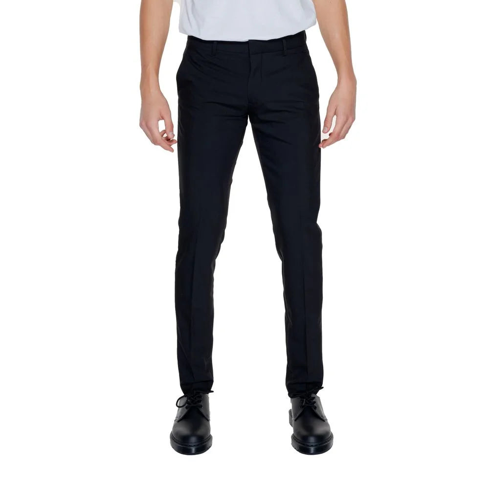 Antony Morato Black Polyester Pant - IT54 | XXL - Trousers
