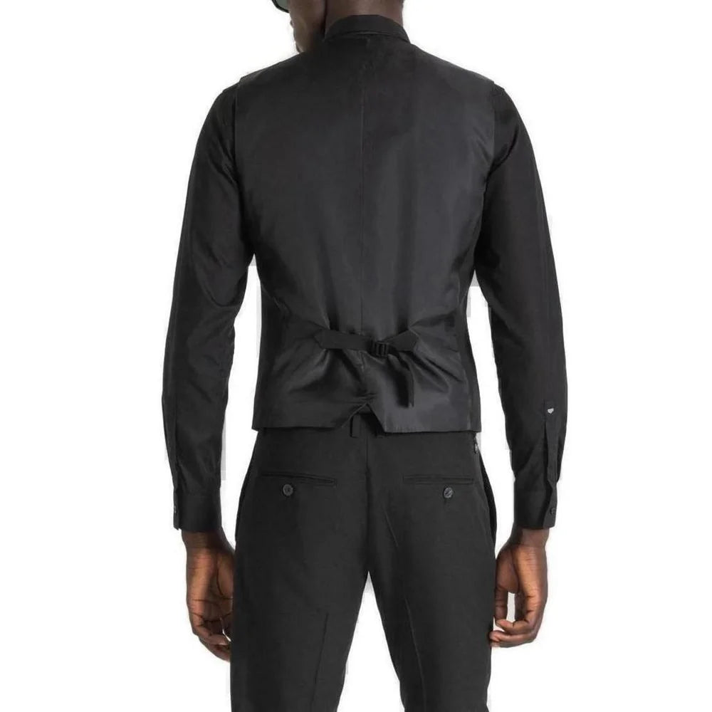 Antony Morato Black Polyester Waistcoat - Vests