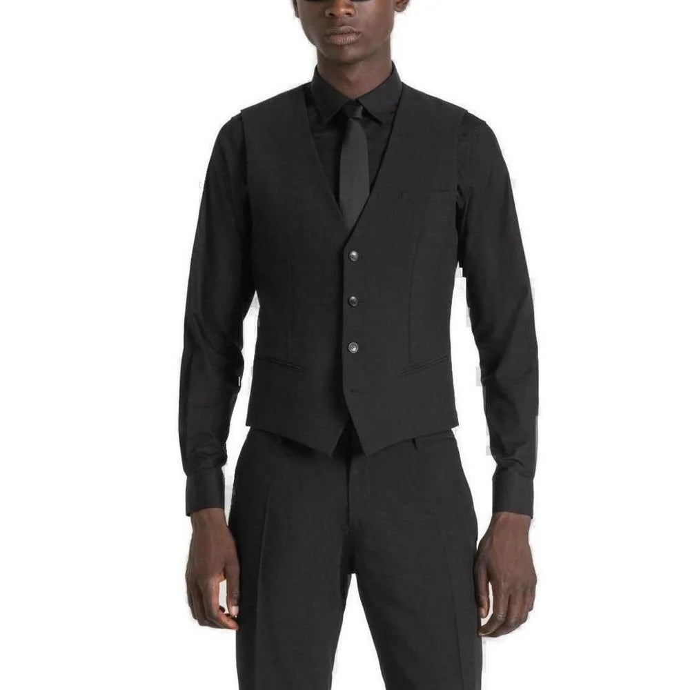 Antony Morato Black Polyester Waistcoat - Vests