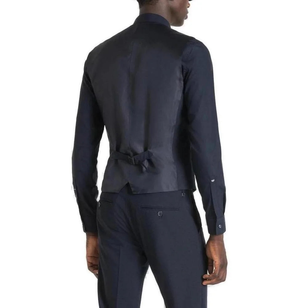 Antony Morato Blue Polyester Waistcoat - Vests