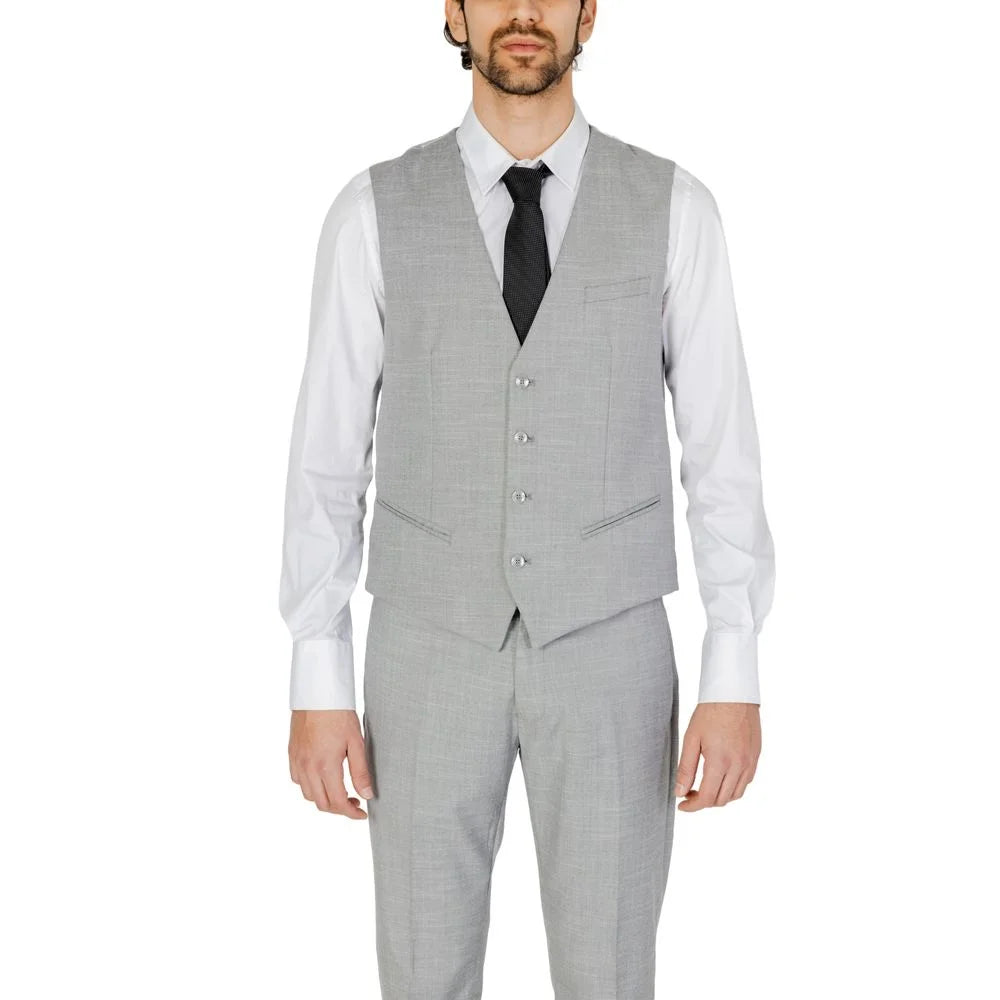 Antony Morato Gray Polyester Waistcoat - Vests