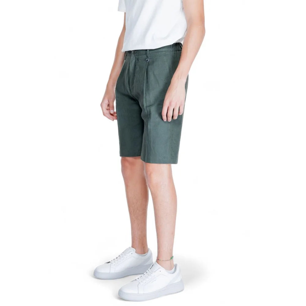 Antony Morato Green Linen Bermuda - Bermudas