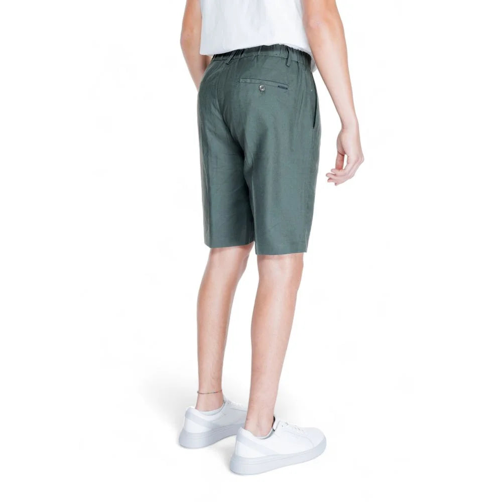 Antony Morato Green Linen Bermuda - Bermudas