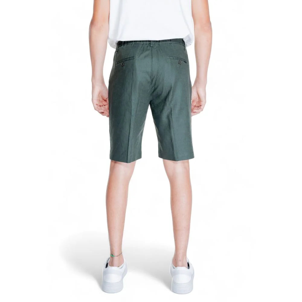 Antony Morato Green Linen Bermuda - Bermudas