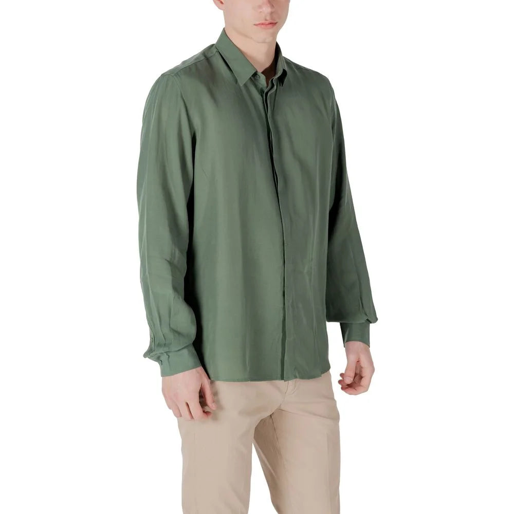 Antony Morato Green Lyocell Shirt - Shirts
