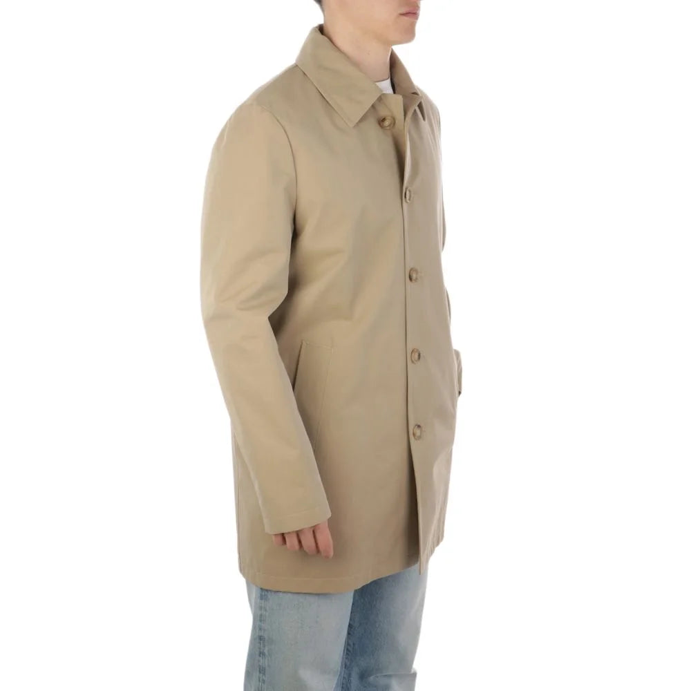 Aquascutum Beige Cotton Men Trench Coat - Trench Coats