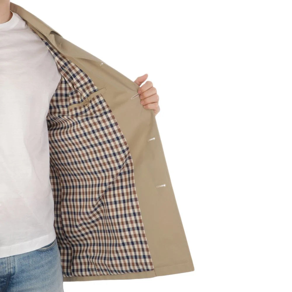 Aquascutum Beige Cotton Men Trench Coat - Trench Coats