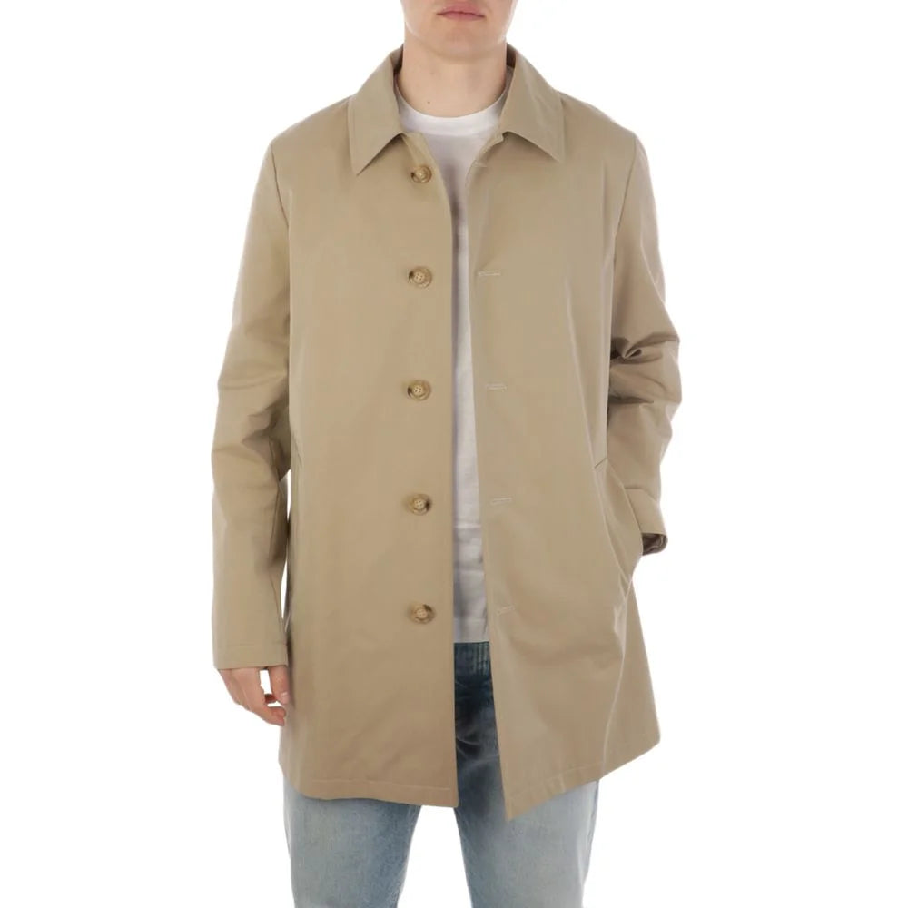 Aquascutum Beige Cotton Men Trench Coat - Trench Coats