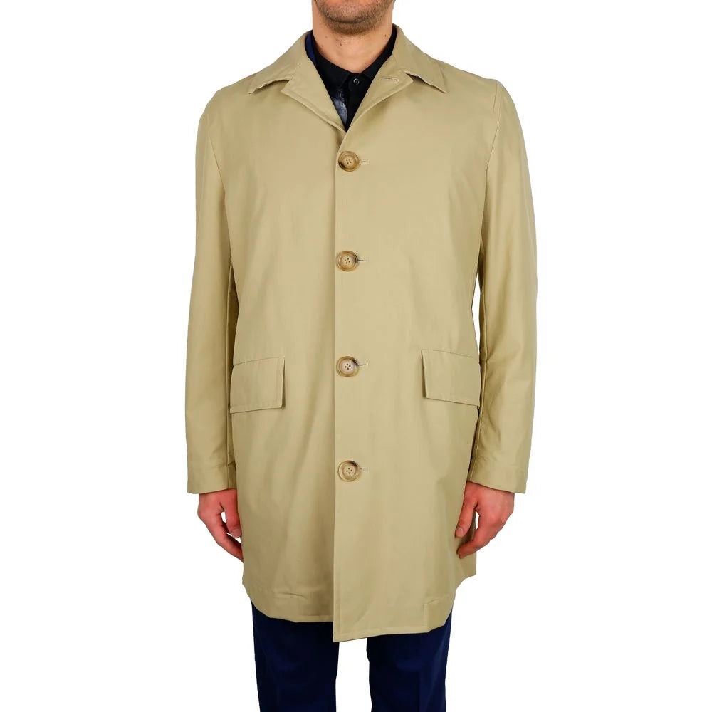 Aquascutum Beige Cotton Men Trench Coat - IT48 | M - Trench Coats